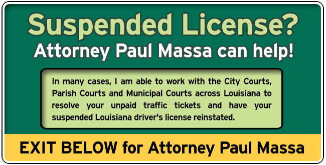 DeSoto Parish, Louisiana Louisiana Suspended License Attorney Paul Massa Graphic 1